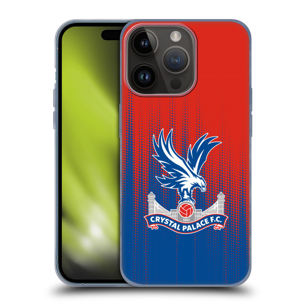 Crystal Palace FC Crest Halftone Soft Gel Case for Apple iPhone 15 Pro