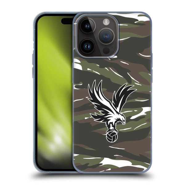 Crystal Palace FC Crest Woodland Camouflage Soft Gel Case for Apple iPhone 15 Pro