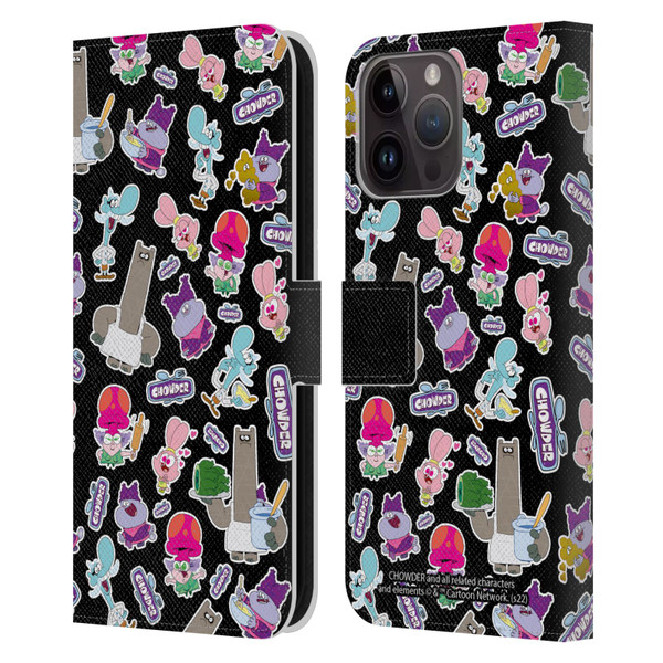 Chowder: Animated Series Graphics Pattern Leather Book Wallet Case Cover For Apple iPhone 15 Pro Max