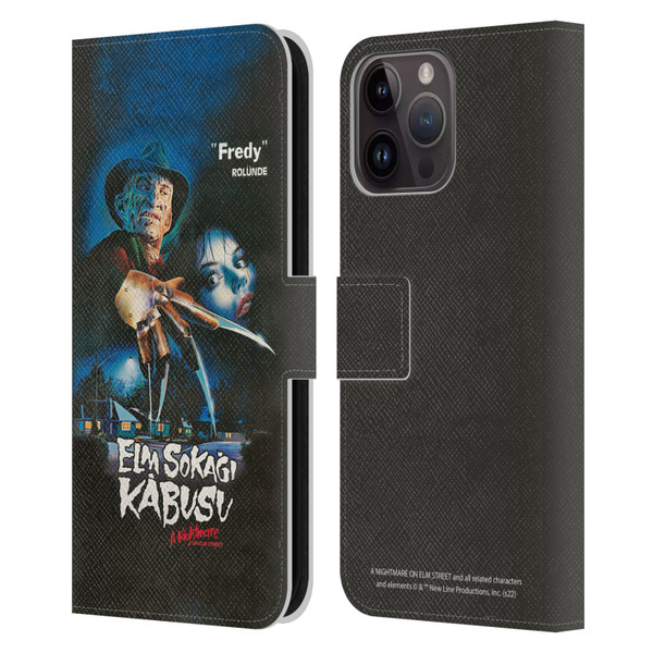 A Nightmare On Elm Street (1984) Graphics Elm Sokagi Leather Book Wallet Case Cover For Apple iPhone 15 Pro Max