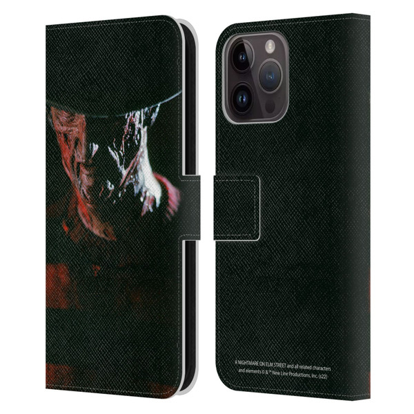 A Nightmare On Elm Street (1984) Graphics Freddy Leather Book Wallet Case Cover For Apple iPhone 15 Pro Max