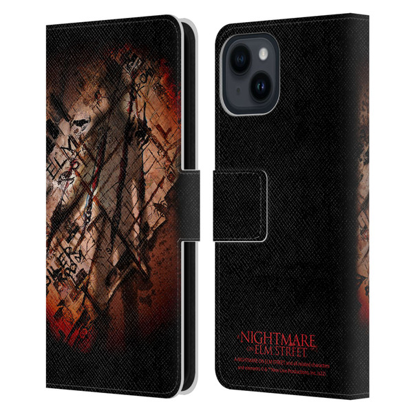 A Nightmare On Elm Street (2010) Graphics Freddy Boiler Room Leather Book Wallet Case Cover For Apple iPhone 15