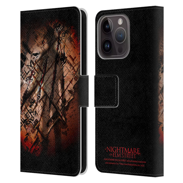 A Nightmare On Elm Street (2010) Graphics Freddy Boiler Room Leather Book Wallet Case Cover For Apple iPhone 15 Pro