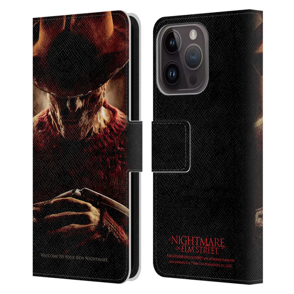 A Nightmare On Elm Street (2010) Graphics Freddy Key Art Leather Book Wallet Case Cover For Apple iPhone 15 Pro