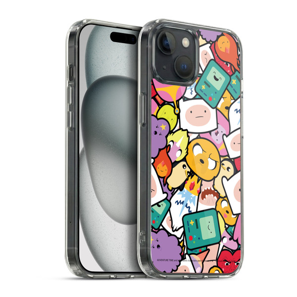 Adventure Time Graphics Pattern Soft Gel Case for Apple iPhone 15 Plus & MagSafe