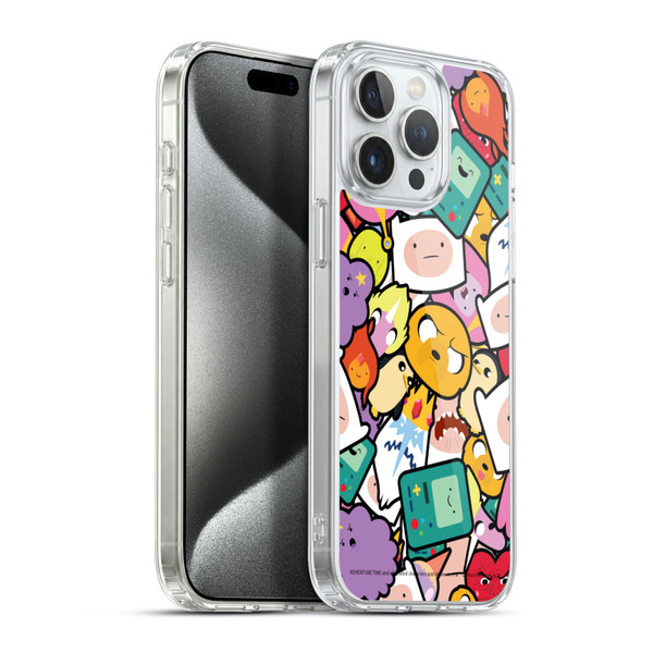 Adventure Time Graphics Pattern Soft Gel Case for Apple iPhone 15 Pro Max & MagSafe