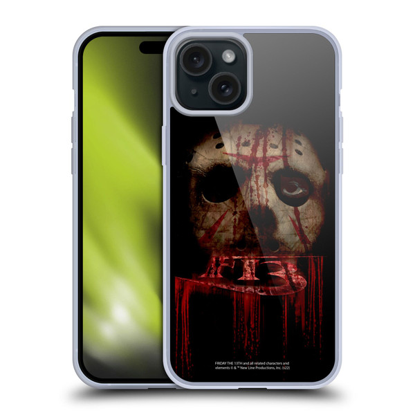Friday the 13th 2009 Graphics Jason Voorhees Soft Gel Case for Apple iPhone 15 Plus