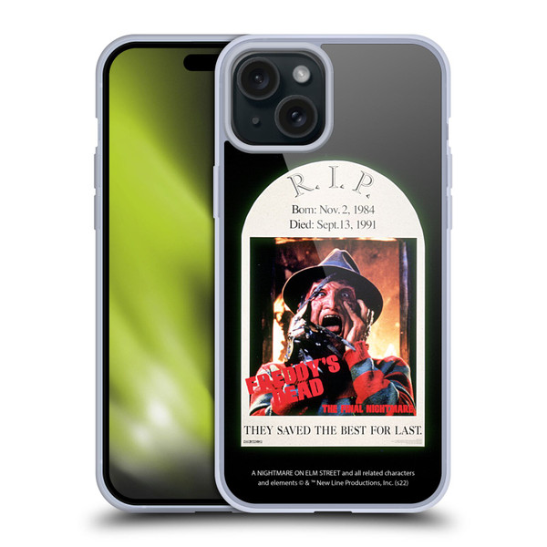 A Nightmare On Elm Street: Freddy's Dead Graphics The Final Nightmare Soft Gel Case for Apple iPhone 15 Plus