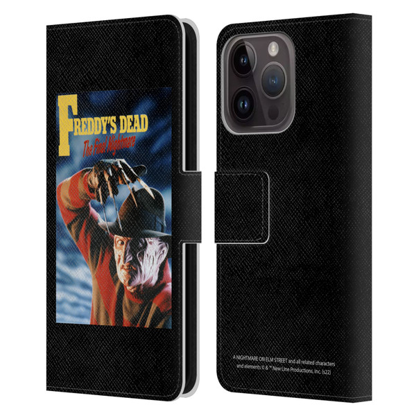 A Nightmare On Elm Street: Freddy's Dead Graphics Poster Leather Book Wallet Case Cover For Apple iPhone 15 Pro