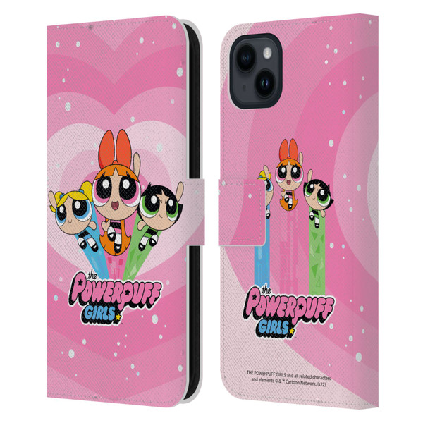 The Powerpuff Girls Graphics Group Leather Book Wallet Case Cover For Apple iPhone 15 Plus