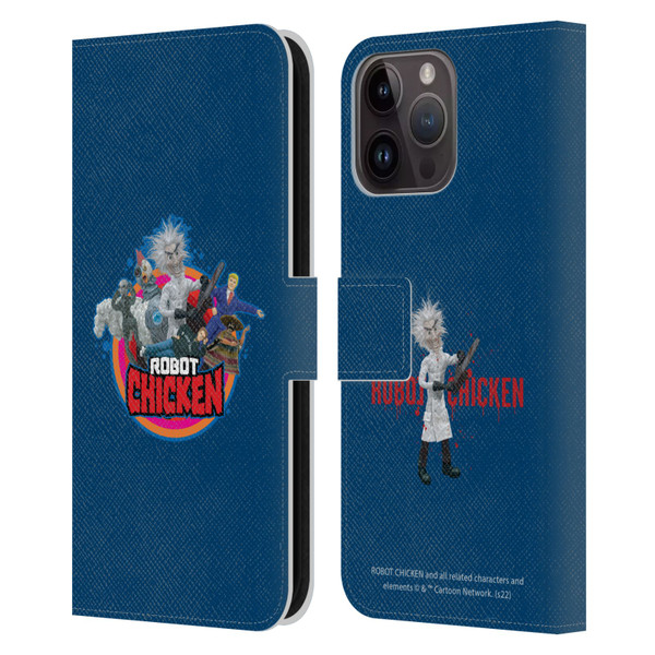 Robot Chicken Graphics Characters Leather Book Wallet Case Cover For Apple iPhone 15 Pro Max