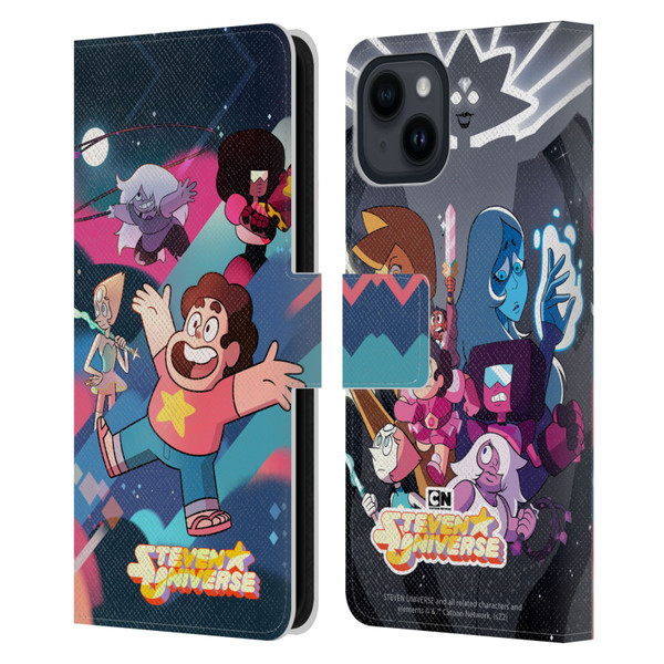 Steven Universe Graphics Characters Leather Book Wallet Case Cover For Apple iPhone 15