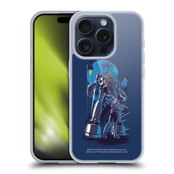 Ready Player One Graphics Iron Giant Soft Gel Case for Apple iPhone 15 Pro