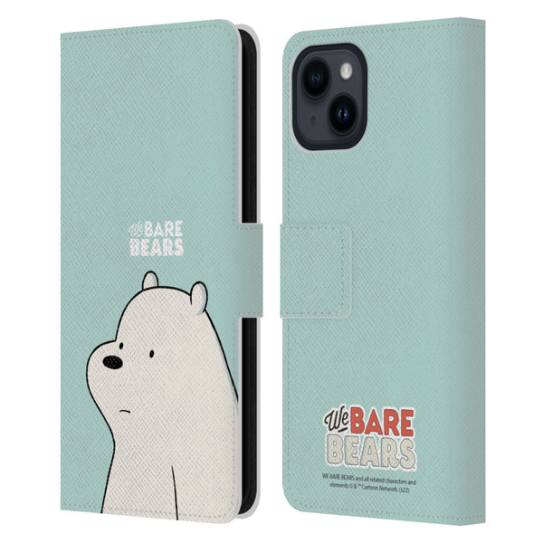 We Bare Bears Character Art Ice Bear Leather Book Wallet Case Cover For Apple iPhone 15