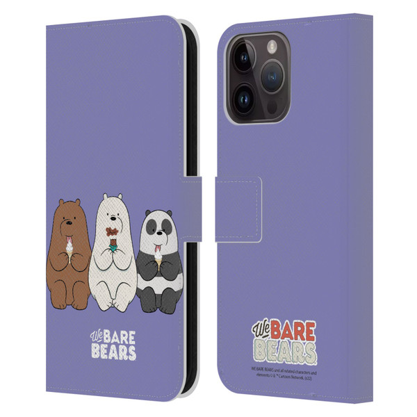 We Bare Bears Character Art Group 2 Leather Book Wallet Case Cover For Apple iPhone 15 Pro Max