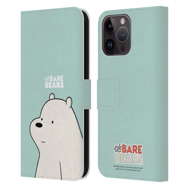We Bare Bears Character Art Ice Bear Leather Book Wallet Case Cover For Apple iPhone 15 Pro Max