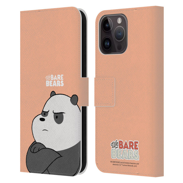 We Bare Bears Character Art Panda Leather Book Wallet Case Cover For Apple iPhone 15 Pro Max