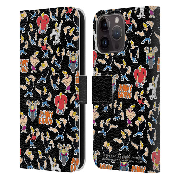 Johnny Bravo Graphics Pattern Leather Book Wallet Case Cover For Apple iPhone 15 Pro Max
