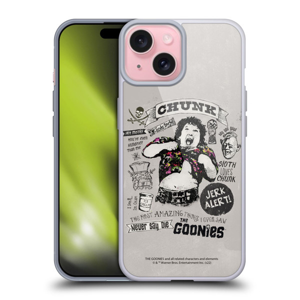 The Goonies Graphics Character Art Soft Gel Case for Apple iPhone 15