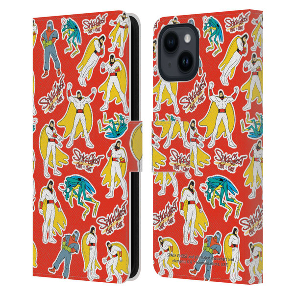 Space Ghost Coast to Coast Graphics Icons Leather Book Wallet Case Cover For Apple iPhone 15