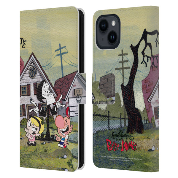 The Grim Adventures of Billy & Mandy Graphics Poster Leather Book Wallet Case Cover For Apple iPhone 15