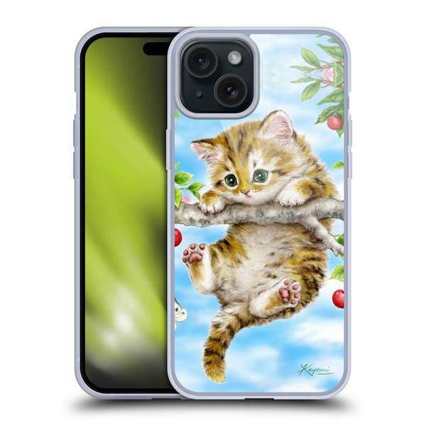 Kayomi Harai Animals And Fantasy Cherry Tree Kitten Soft Gel Case for Apple iPhone 15 Plus