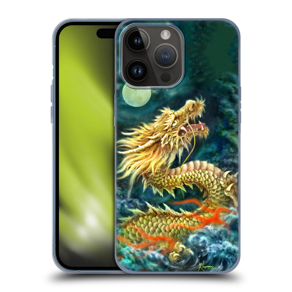 Kayomi Harai Animals And Fantasy Asian Dragon In The Moon Soft Gel Case for Apple iPhone 15 Pro Max