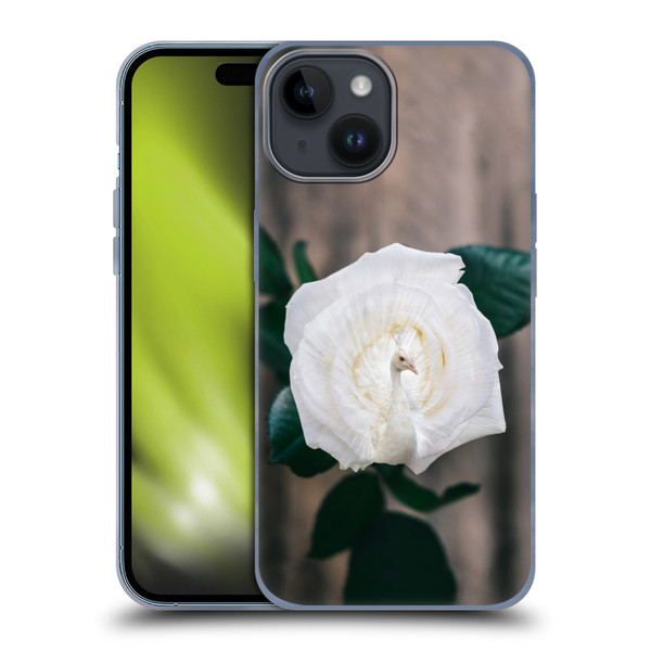 Pixelmated Animals Surreal Pets Peacock Rose Soft Gel Case for Apple iPhone 15