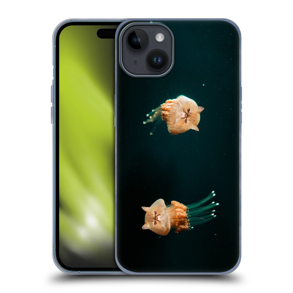 Pixelmated Animals Surreal Pets Jellyfish Cats Soft Gel Case for Apple iPhone 15 Plus