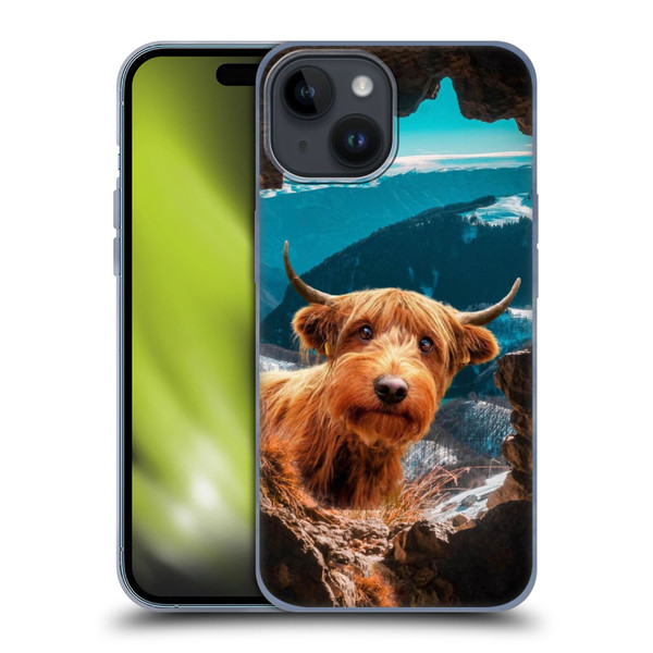 Pixelmated Animals Surreal Wildlife Cowpup Soft Gel Case for Apple iPhone 15