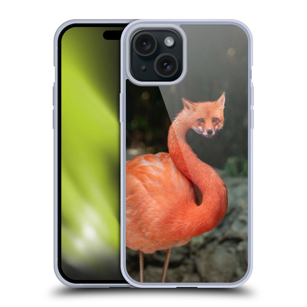 Pixelmated Animals Surreal Wildlife Foxmingo Soft Gel Case for Apple iPhone 15 Plus