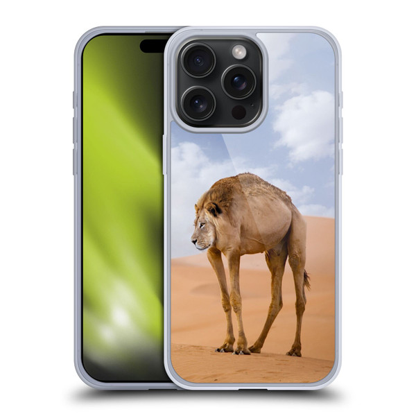 Pixelmated Animals Surreal Wildlife Camel Lion Soft Gel Case for Apple iPhone 15 Pro Max