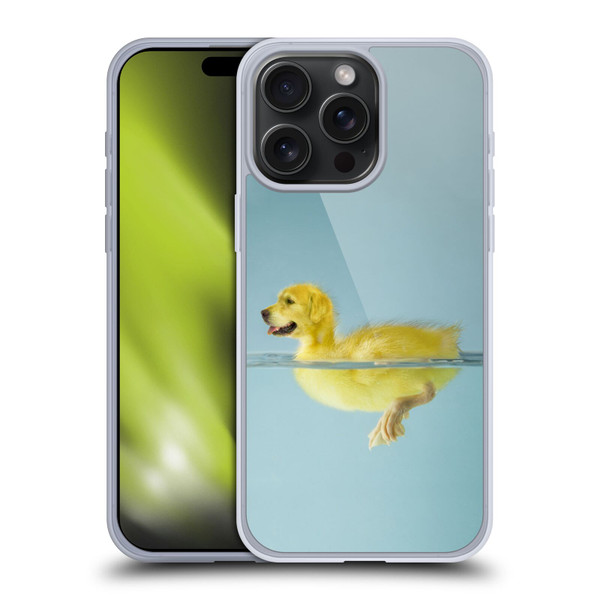 Pixelmated Animals Surreal Wildlife Dog Duck Soft Gel Case for Apple iPhone 15 Pro Max