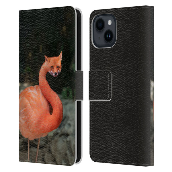 Pixelmated Animals Surreal Wildlife Foxmingo Leather Book Wallet Case Cover For Apple iPhone 15