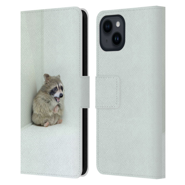Pixelmated Animals Surreal Wildlife Hamster Raccoon Leather Book Wallet Case Cover For Apple iPhone 15