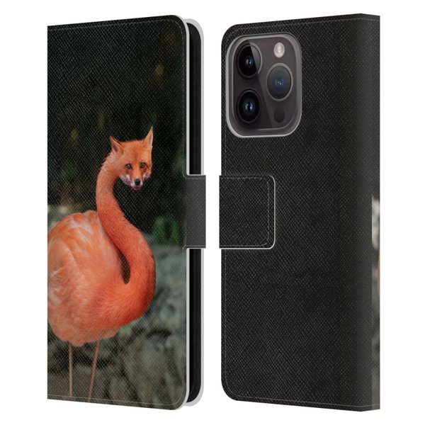Pixelmated Animals Surreal Wildlife Foxmingo Leather Book Wallet Case Cover For Apple iPhone 15 Pro