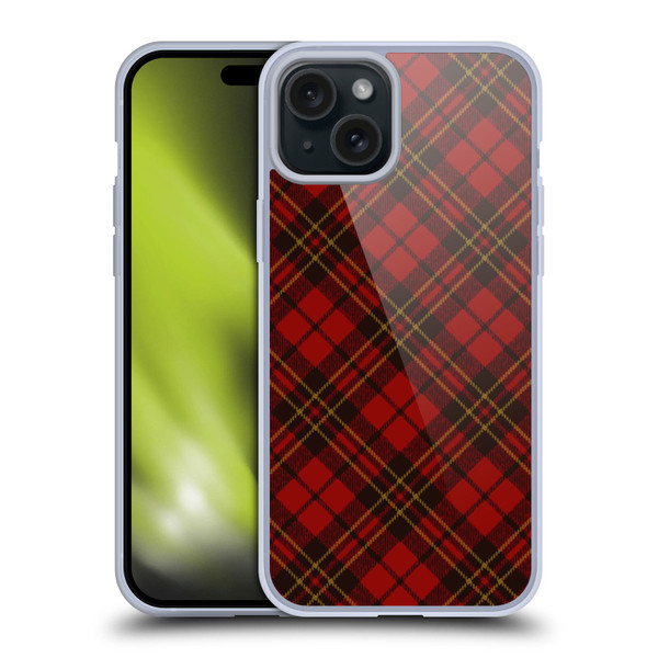 PLdesign Christmas Red Tartan Soft Gel Case for Apple iPhone 15 Plus