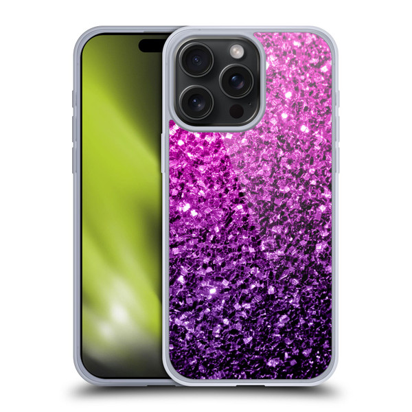 PLdesign Glitter Sparkles Purple Pink Soft Gel Case for Apple iPhone 15 Pro Max