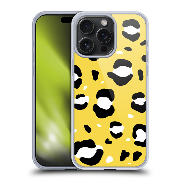 Grace Illustration Animal Prints Yellow Leopard Soft Gel Case for Apple iPhone 15 Pro Max