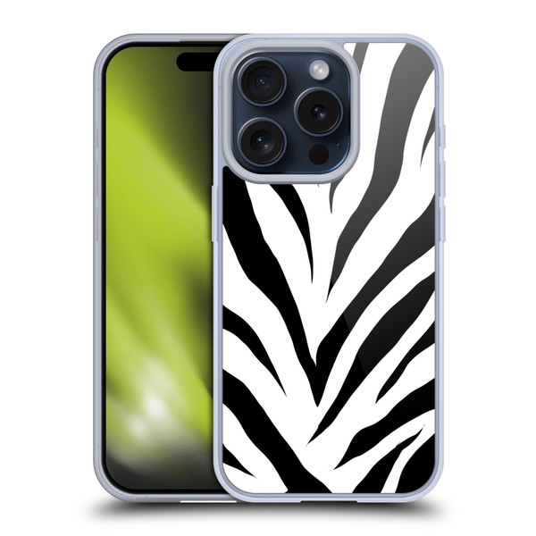 Grace Illustration Animal Prints Zebra Soft Gel Case for Apple iPhone 15 Pro