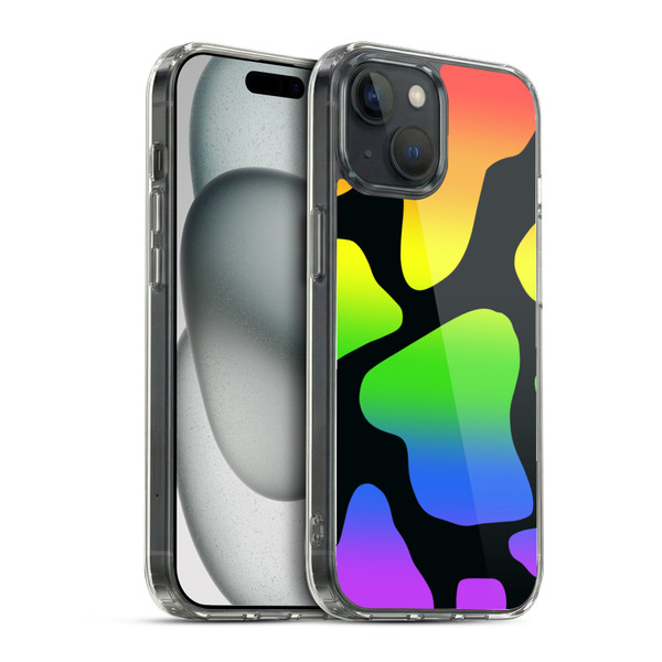 Grace Illustration Cow Prints Rainbow Soft Gel Case for Apple iPhone 15 & MagSafe