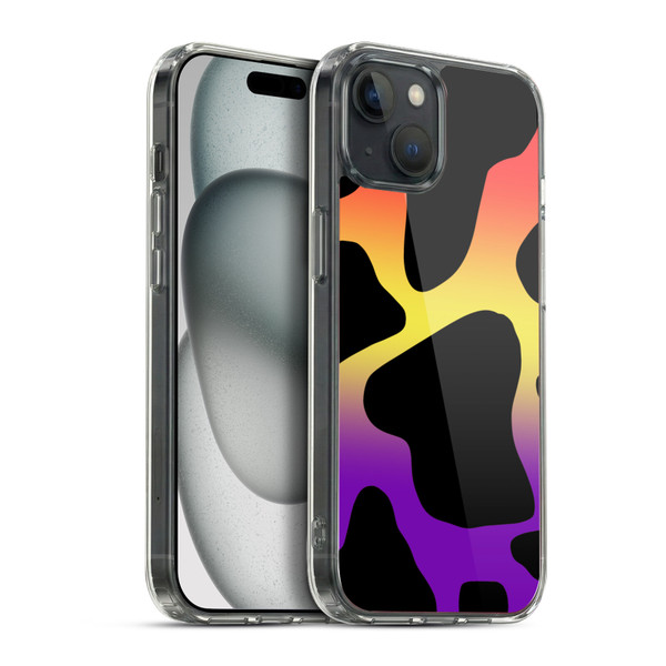 Grace Illustration Cow Prints Sunset Soft Gel Case for Apple iPhone 15 Plus & MagSafe