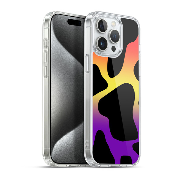 Grace Illustration Cow Prints Sunset Soft Gel Case for Apple iPhone 15 Pro Max & MagSafe