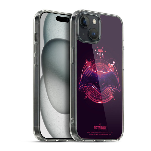 Justice League Movie Logos Batman 2 Soft Gel Case for Apple iPhone 15 Plus & MagSafe