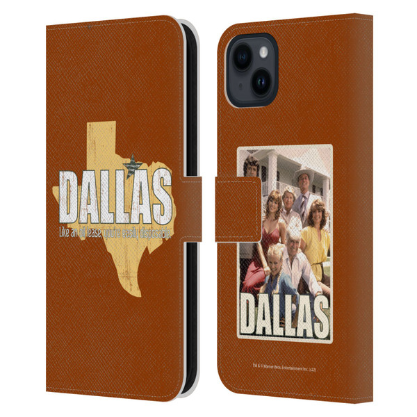Dallas: Television Series Graphics Quote Leather Book Wallet Case Cover For Apple iPhone 15 Plus
