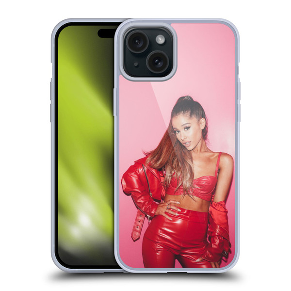Ariana Grande Dangerous Woman Red Leather Soft Gel Case for Apple iPhone 15 Plus