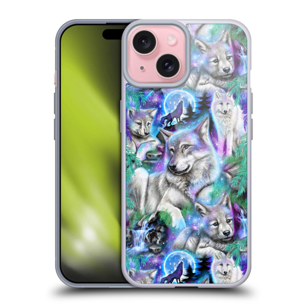 Sheena Pike Animals Daydream Galaxy Wolves Soft Gel Case for Apple iPhone 15