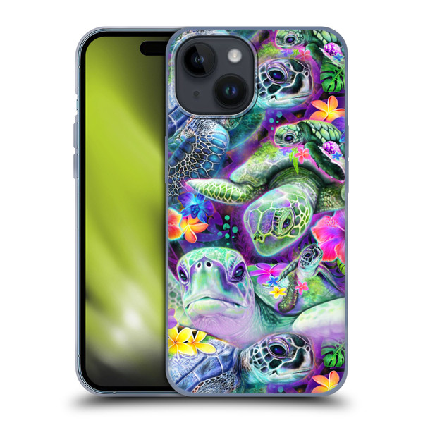 Sheena Pike Animals Daydream Sea Turtles & Flowers Soft Gel Case for Apple iPhone 15