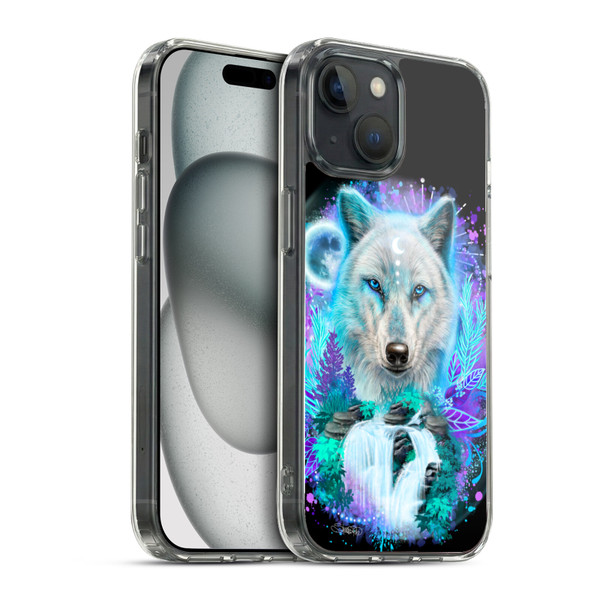 Sheena Pike Animals Winter Wolf Spirit & Waterfall Soft Gel Case for Apple iPhone 15 & MagSafe