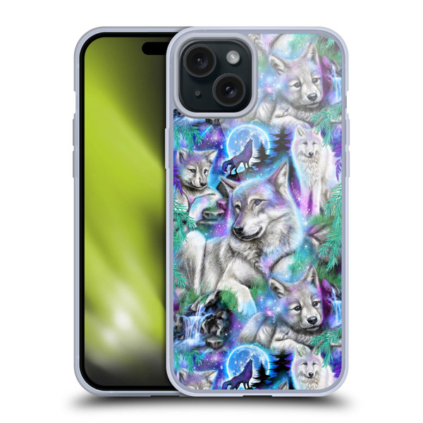 Sheena Pike Animals Daydream Galaxy Wolves Soft Gel Case for Apple iPhone 15 Plus
